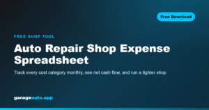Auto repair shop expense spreadsheet — free monthly cash-flow template for shop owners