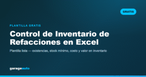 Plantilla de control de inventario de refacciones en Excel para descargar gratis