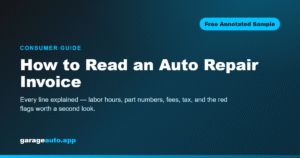 How to read an auto repair invoice — every line explained with a free annotated sample invoice